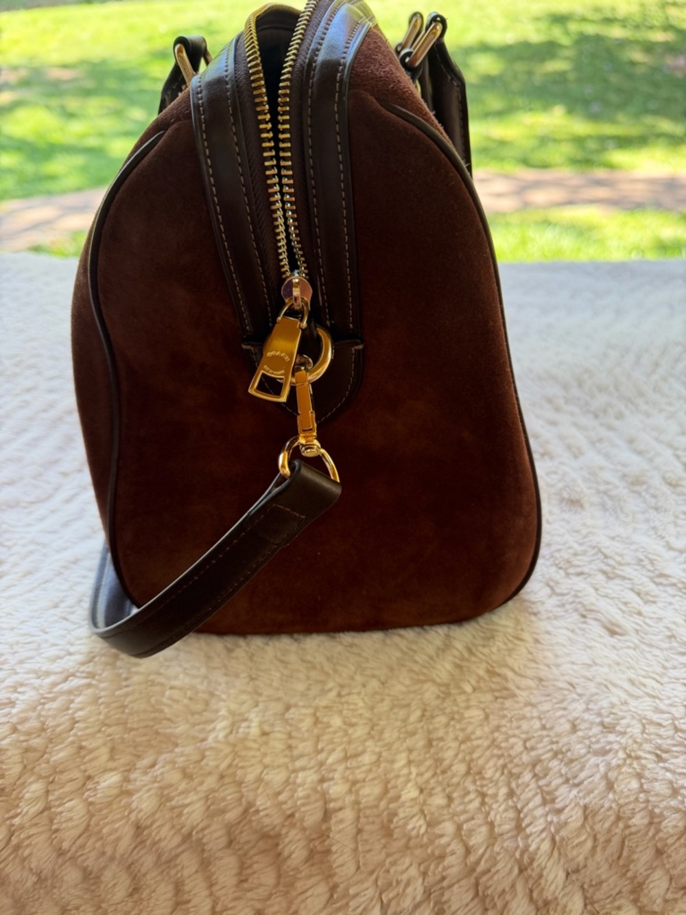 Coach Brown Suede Large Rowan - Picture 2 of 9